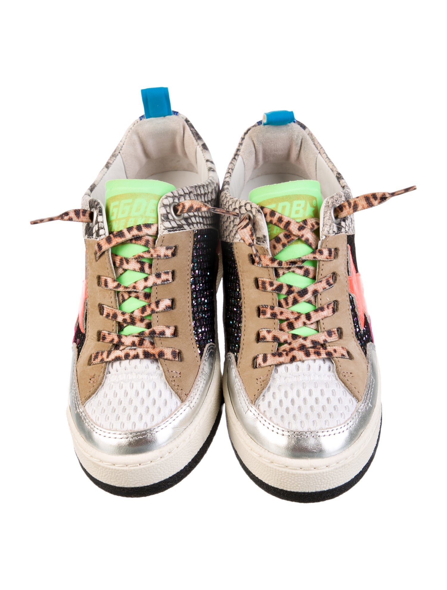 Golden Goose Leather Printed Sneakers